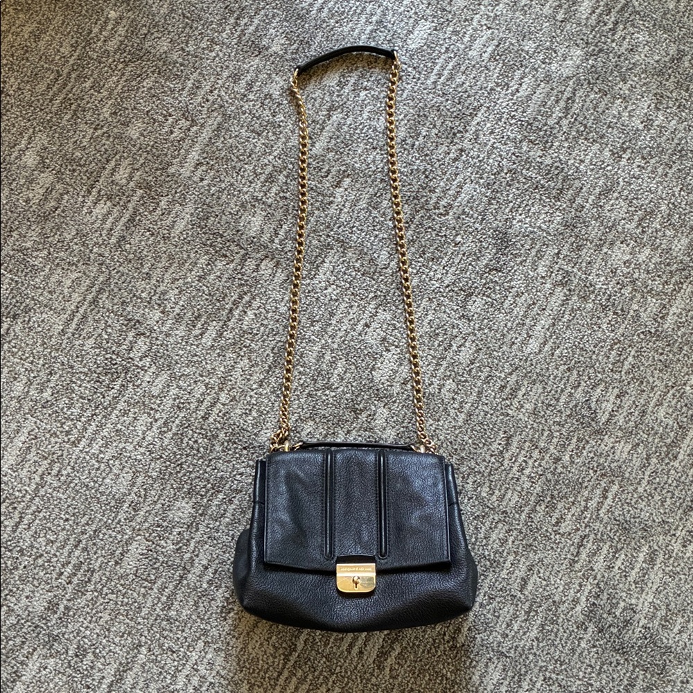 ♠️ Kate Spade Purse Black W Gold Chain Handle Adjustable